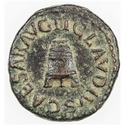 ROMAN EMPIRE: Claudius, 41-55 AD, AE quadrans (3.15g), Rome. VF