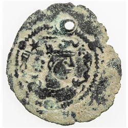 SASANIAN KINGDOM: Kavad I, 1st reign, 488-497, AE pashiz (0.59g), MM. VF