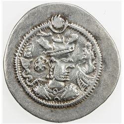 SASANIAN KINGDOM: Zamasp, 497-499, AR drachm (3.81g), AY (Susa), year 3. VF