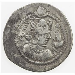 SASANIAN KINGDOM: Zamasp, 497-499, AR drachm (4.00g), BYSh (Bishapur), year 1. F-VF