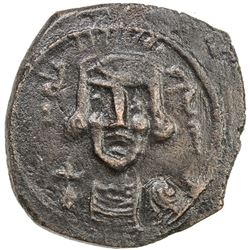 ARAB-BYZANTINE: Sicilian Constantine IV bust type, ca. 670+, AE fals (3.70g), NM, ND. VF-EF