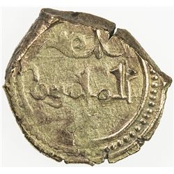 DHU'L NUNID OF TOLEDO: Sharaf al-Dawka Yahya I, 1043-1075, AV fractional dinar (1.36g), NM, ND. VF