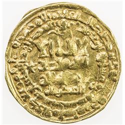 GHAZNAVID: Mas'ud I, 1030-1041, AV dinar (2.86g), Nishapur, AH421. EF