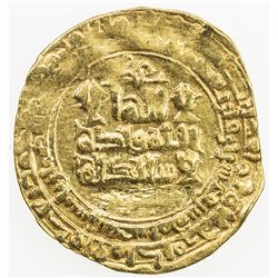 GHAZNAVID: Mas'ud I, 1030-1041, AV dinar (4.38g), Nishapur, AH425. VF
