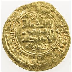 GHAZNAVID: Mas'ud I, 1030-1041, AV dinar (3.41g), Nishapur, AH425. F-VF