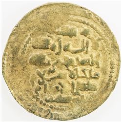 GHAZNAVID: Mas'ud III, 1099-1115, AV dinar (5.52g), Ghazna, AH(49)2. VF