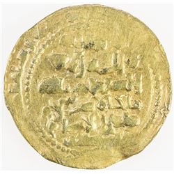GHAZNAVID: Mas'ud III, 1099-1115, AV dinar (4.89g), Ghazna, AH(4)92. VF