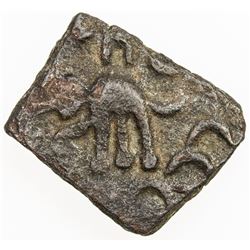 SATAVAHANAS: Satavahana, king, 1st century BC, AE square unit (2.00g). VF