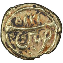 MYSORE: Tipu Sultan, 1782-1799, AV fanam, Patan, AM1215. PCGS AU55