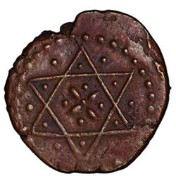 TRAVANCORE: Rani Gouri Parvathi Baji, 1815-1829, AE 1/2 panam, ND. PCGS AU55