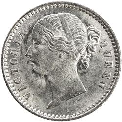 BRITISH INDIA: Victoria, Queen, 1837-1876, AR 1/4 rupee, 1840(b&c). AU