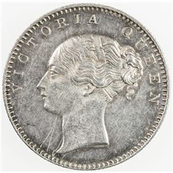 BRITISH INDIA: Victoria, as Queen, 1837-1876, AR 1/2 rupee, 1840. EF