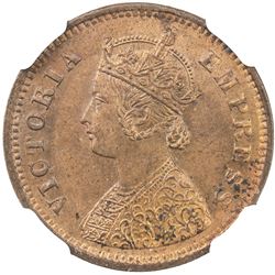 BRITISH INDIA: Victoria, as Empress, 1877-1901, AE 1/2 pice, 1885 (c). NGC MS64