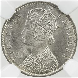 BRITISH INDIA: Victoria, Empress, 1876-1901, AR 2 annas, 1900-C. NGC MS65
