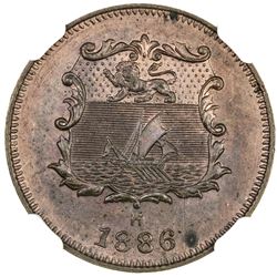 BRITISH NORTH BORNEO: Victoria, 1881-1901, AE 1/2 cent, 1886-H. NGC SP63