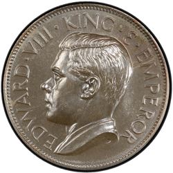 CEYLON: Edward VIII, 1936, AR crown, 1936. PCGS MS66