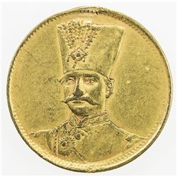 IRAN: Nasir al-Din Shah, 1848-1896, AR toman (2.80g), Tehran, ND. VF