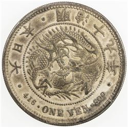 JAPAN: Meiji, 1868-1912, AR yen, year 19 (1886). EF