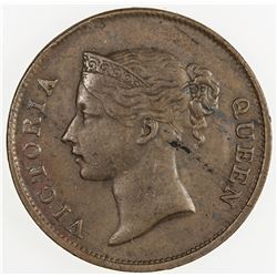 STRAITS SETTLEMENTS: Victoria, 1837-1901, AE cent, 1862. EF