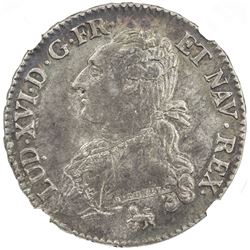 FRANCE: Louis XVI, 1774-1793, AR 1/2 ecu, Paris mint, 1791-A. NGC AU55