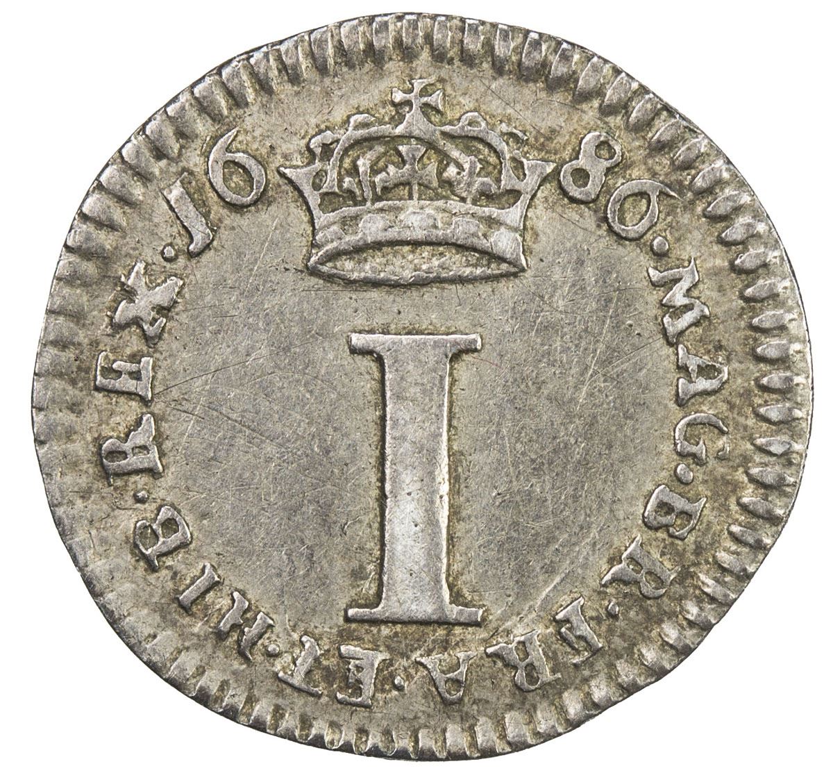 ENGLAND James II, 16851688, AR penny, 1686. VFEF Stephen Album
