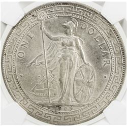 GREAT BRITAIN: Edward VII, 1910-1910, AR trade dollar, 1909/8-B. NGC AU