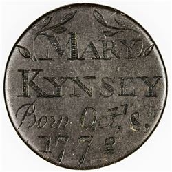 GREAT BRITAIN: AE medal, 1772. VF