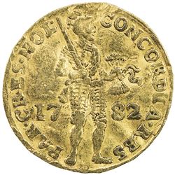 HOLLAND: AV ducat (3.40g), 1782. VF, slightly wavy flan, some damage, probably from mount removal