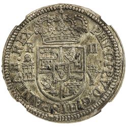SPAIN: Felipe V, 1700-1724, Segovia, 1708. NGC AU58