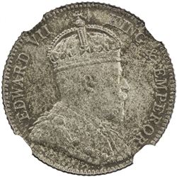 EAST AFRICA & UGANDA: Edward VII, 1901-1910, AR 25 cents, 1906. NGC MS63