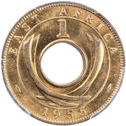 EAST AFRICA: Elizabeth II, 1952-, AE cent, 1955-KN. PCGS SP