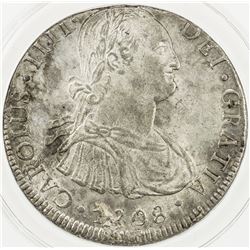 BOLIVIA: Carlos IV, 1788-1808, AR 8 reales, 1808. ANACS AU55