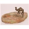 Image 1 : Austrian Bronze Camel and Onyx Card Tray