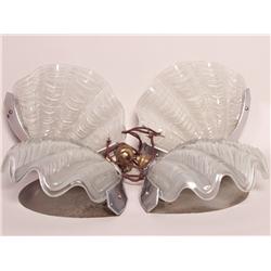 Vintage Art Deco Clam Shell Light Fixtures