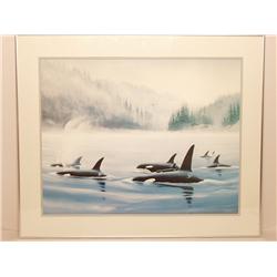 Wyland Signed Art Print  Orcas