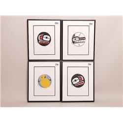 Native Art Four Original Paintings