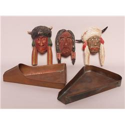 Native Yukon River Carved Wood Heads