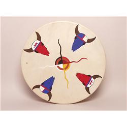North West Coast Haisla Painted Drum