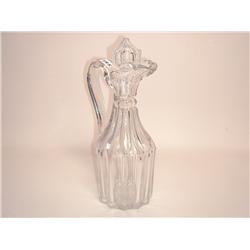 Antique Glass Pillar Cut Crystal Claret