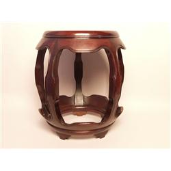 Chinese Carved Hardwood Garden Stool