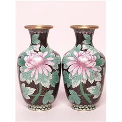 Pr of Cloissone Vases