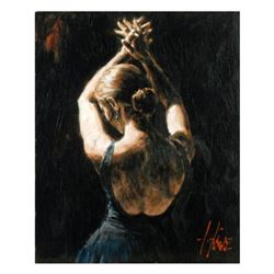 Fabian Perez, "Valenciana" Hand Textured Limited Edition Giclee on Board. Hand Signed and Numbered A