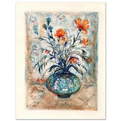 "Thistle Rose and a Day Lily" Limited Edition Lithograph by Edna Hibel (1917-2014), Numbered and Han