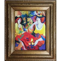 Patricia Govezensky- Original Giclee on Canvas  Friends at Brunch 