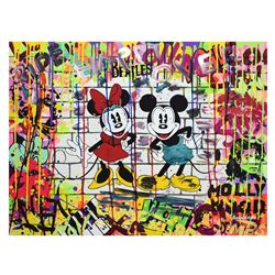 Nastya Rovenskaya- Mixed Media "Mickey & Minnie"