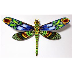 Patricia Govezensky- Original Painting on Cutout Steel  Dragonfly VII 