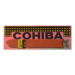 Steve Kaufman (1960-2010),  Cohiba Cigar  Hand Painted Limited Edition Silkscreen on Canvas from an 