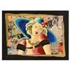 Image 1 : Oz El Hai, "Blue Hat, Vintage Series" Original Mixed Media Painting on Board, Hand Signed with Certi