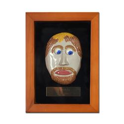 George Marlowe  Kid Poker  Framed Original Hand Made Ceramic Mask Sculpture; COA