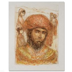  Joshua at the Jordan  Limited Edition Lithograph by Edna Hibel (1917-2014), Numbered and Hand Signe